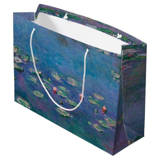 Water Lily Pond, Monet Large Gift Bag Groot Cadeauzakje (Achterkant Gekanteld)