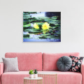 Water Lily Pond:Premium Canvas Afdruk (Insitu (Woonkamer))