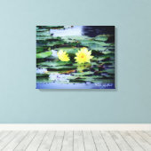 Water Lily Pond:Premium Canvas Afdruk (Insitu (Houten vloer))