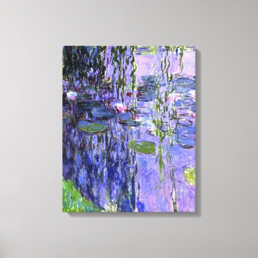 Water Lily Pond Violet Reflectie Impressionisme Canvas Afdruk (Voorkant)