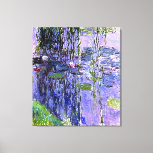 Water Lily Pond Violet Reflectie Impressionisme Canvas Afdruk (Voorkant)