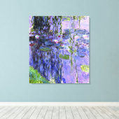 Water Lily Pond Violet Reflectie Impressionisme Canvas Afdruk (Insitu (Houten vloer))