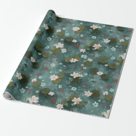 Water Lily Pond Wrapping Paper Cadeaupapier