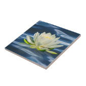 Water Lily Reflecteert op Blue Water Tile Tegeltje (Zijkant)
