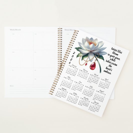 Water Lily & Ruby July Verse – 2026 Full-Year  Planner (Display)