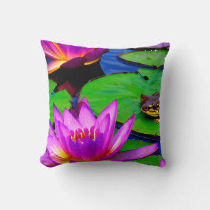 Water Lily Sierkussen met Lily Pads en Frog