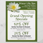 Water Lily Spa Coupon Flyer (Voorkant)