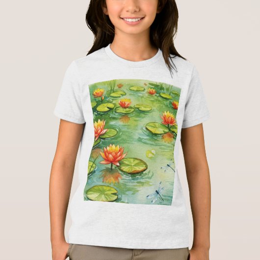  Water lily Tri-Blend Shirt (Voorkant)