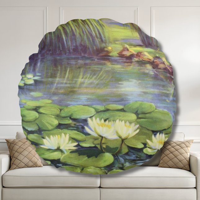 Water Lily van Cargill, 1937 Rond Kussen (Creator heeft geüpload)
