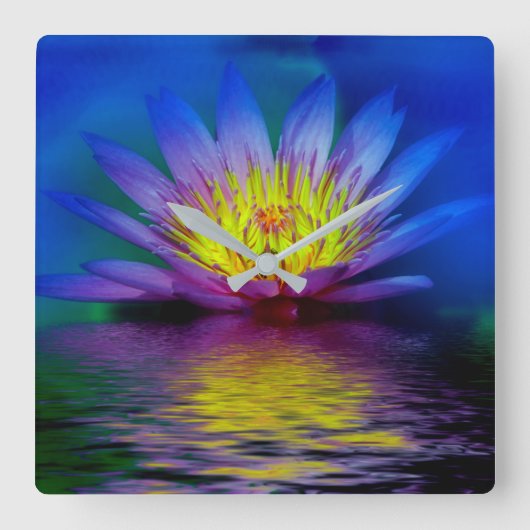 Water Lily Vierkante Klok (Voorkant)