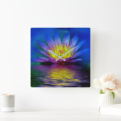 Water Lily Vierkante Klok (Huis)