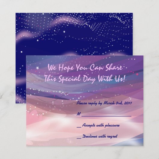 Water Lily Vijver Bruiloft Uitnodiging antwoord ka (Voorkant / Achterkant)