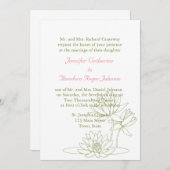 Water Lily Wedding Invitations Floral Sketch Kaart (Voorkant / Achterkant)