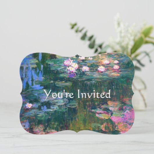 Water Lily Wedding Kaart (Staand voorkant)