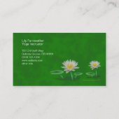 Water Lily Yoga Teacher Visitekaartjes Sjabloon (Achterkant)