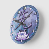 Water Lotus Leraar Ronde Klok (Hoek)