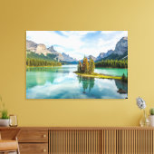 Water | Maligne Lake, Jasper National Park, Canada Canvas Afdruk (Insitu (Woonkamer))