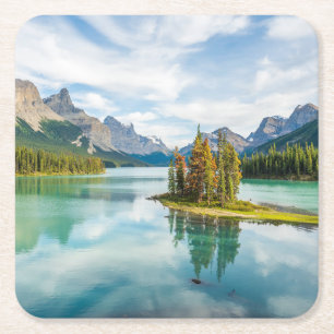 Water Maligne Lake, Jasper National Park, Canada Kartonnen Onderzetters