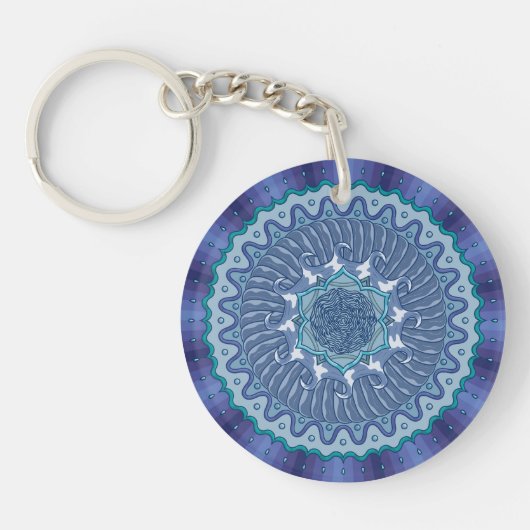 Water Mandala Acryl Sleutelhanger (Voorkant)