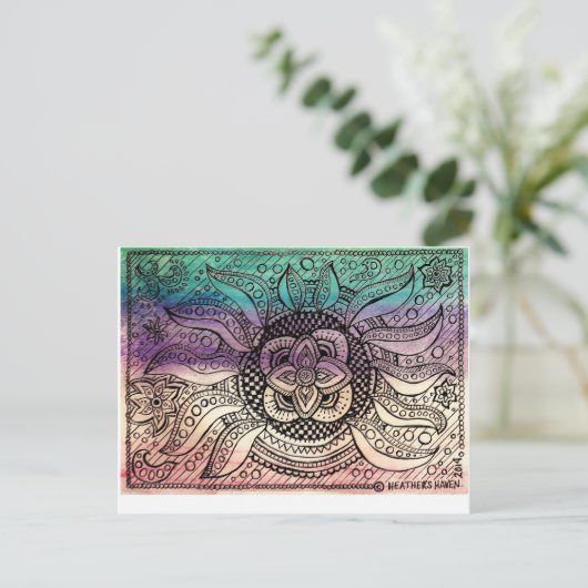 Water Mandala Briefkaart (Staand voorkant)