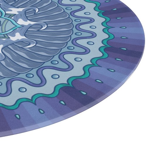 Water Mandala glazen snijplank (Hoek)