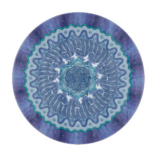 Water Mandala glazen snijplank