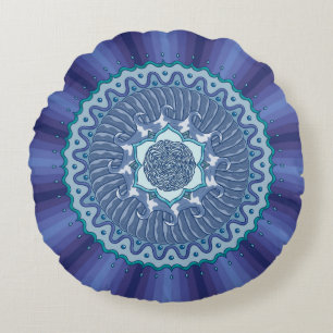 Water Mandala Rond Kussen