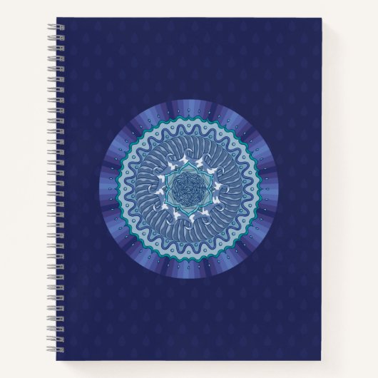 Water Mandala Spiraal Notebook Notitieboek (Voorkant)