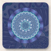 Water Mandala Vierkante Onderzetter (Voorkant)