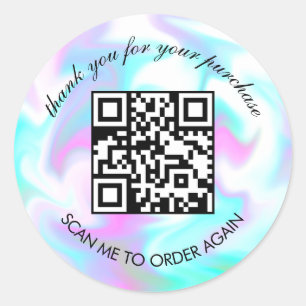 Water Marble Bedankt QR Code Boutique Zakelijk  Ronde Sticker