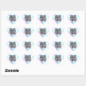 Water Marble Dank U QR Code Boutique Bedrijf  Hart Sticker (Vel)