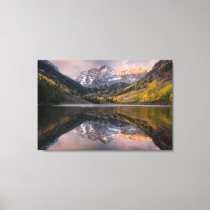 Water   Maroon Bells Colorado Canvas Afdruk