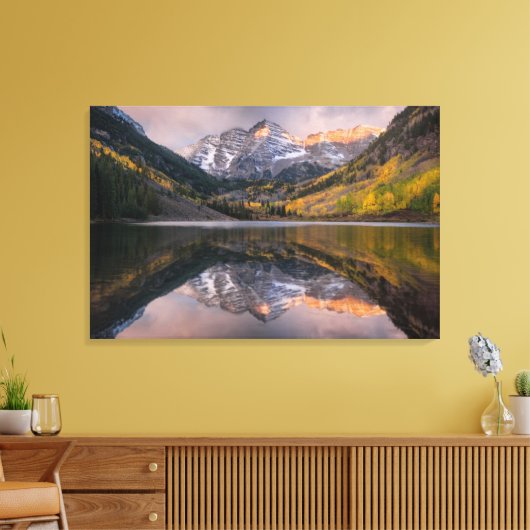 Water | Maroon Bells Colorado Canvas Afdruk (Insitu (Woonkamer))