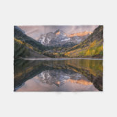 Water | Maroon Bells Colorado Fleece Deken (Voorkant (Horizontaal))