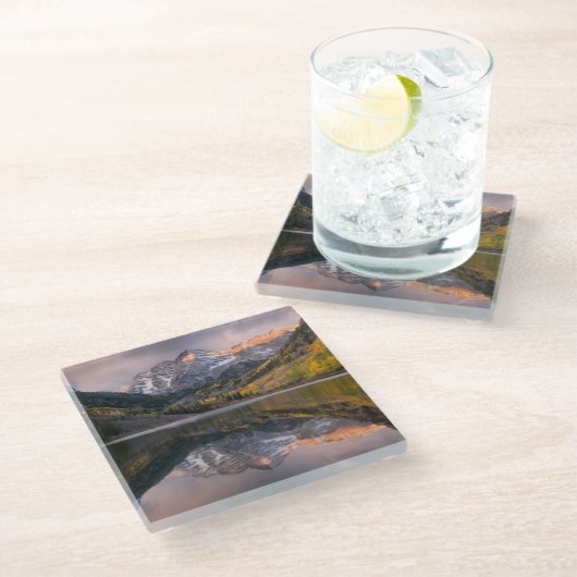 Water | Maroon Bells Colorado Glazen Onderzetter (Schuin)