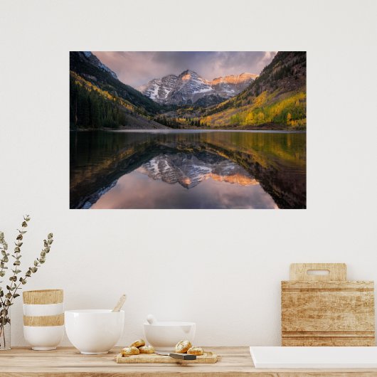 Water | Maroon Bells Colorado Poster (Keuken)