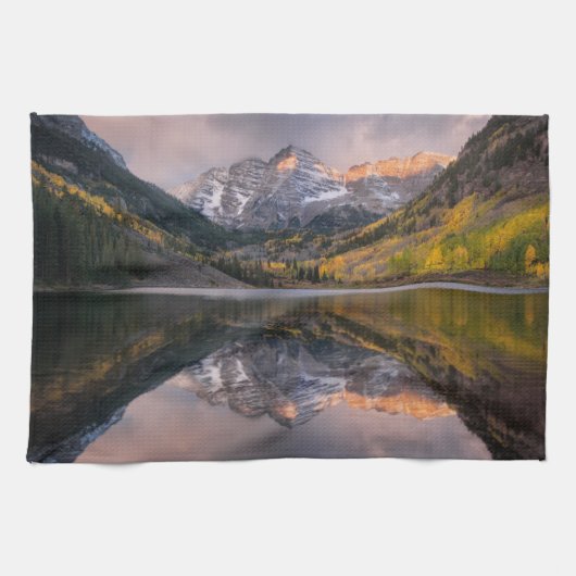 Water | Maroon Bells Colorado Theedoek (Horizontaal)