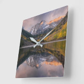Water | Maroon Bells Colorado Vierkante Klok (Hoek)