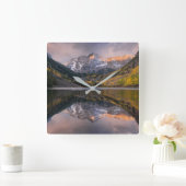 Water | Maroon Bells Colorado Vierkante Klok (Huis)