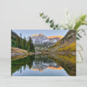 Water | Maroon Bells Lake Aspen Trees Bedankkaart (Staand voorkant)