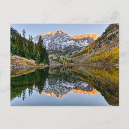Water | Maroon Bells Lake Aspen Trees Briefkaart (Voorkant)