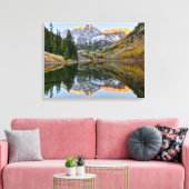 Water Maroon Bells Lake Aspen Trees Canvas Afdruk (Insitu (Woonkamer))
