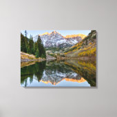 Water Maroon Bells Lake Aspen Trees Canvas Afdruk (Voorkant)