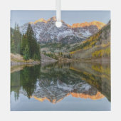 Water Maroon Bells Lake Aspen Trees Glas Ornament (Voorkant)
