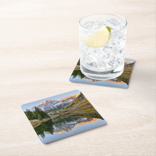 Water Maroon Bells Lake Aspen Trees Kartonnen Onderzetters (Insitu)