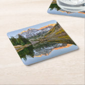 Water Maroon Bells Lake Aspen Trees Kartonnen Onderzetters (Schuin)