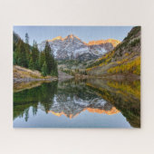 Water Maroon Bells Lake Aspen Trees Legpuzzel (Horizontaal)