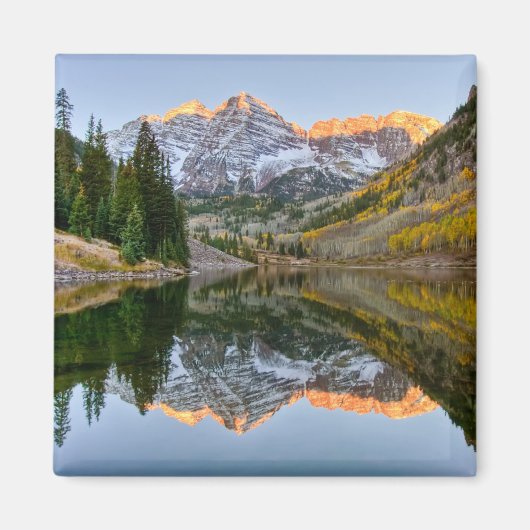 Water Maroon Bells Lake Aspen Trees Magneet (Voorkant)
