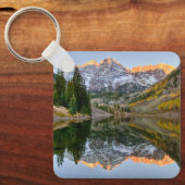 Water Maroon Bells Lake Aspen Trees Sleutelhanger (Voorkant)