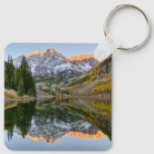 Water Maroon Bells Lake Aspen Trees Sleutelhanger (Achterkant)